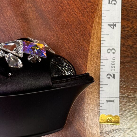 Sparkling Giuseppe Zanotti Dea Jeweled Satin Platform Mules EU 40 NIB - Picture 10 of 11